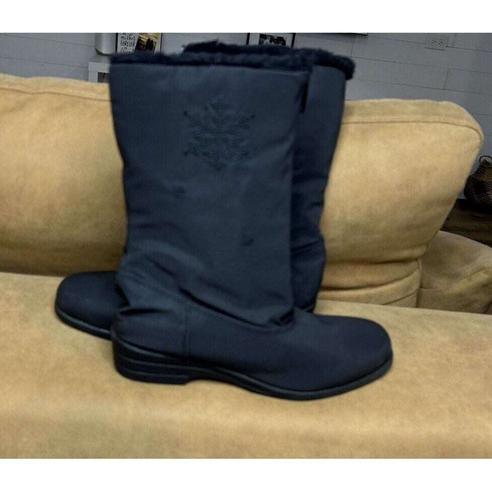 Judith Sport Snowflake 2 Women's‎ Size 7 Zip Front Fur Lined Snow Boots Black